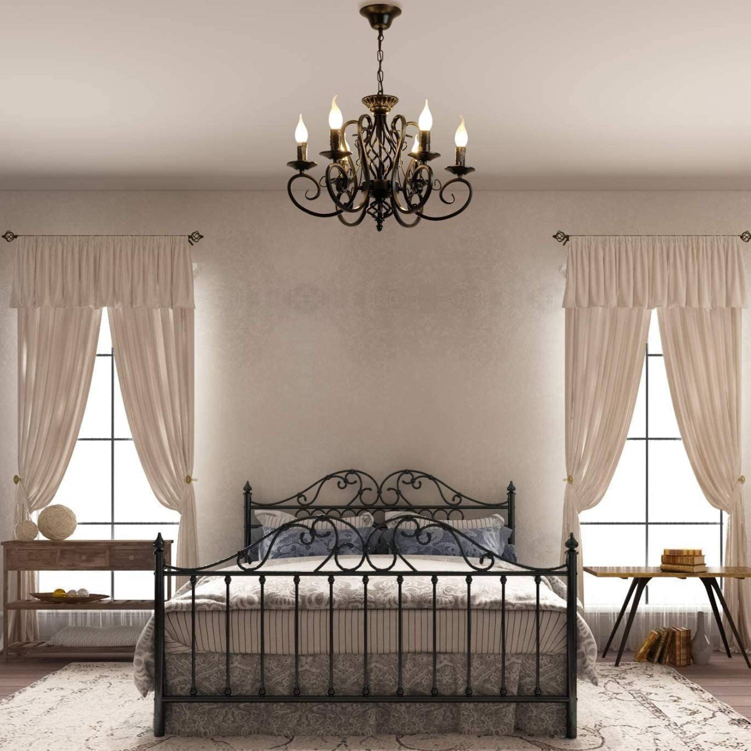 Rustic Vintage Metal Chandelier: image 5