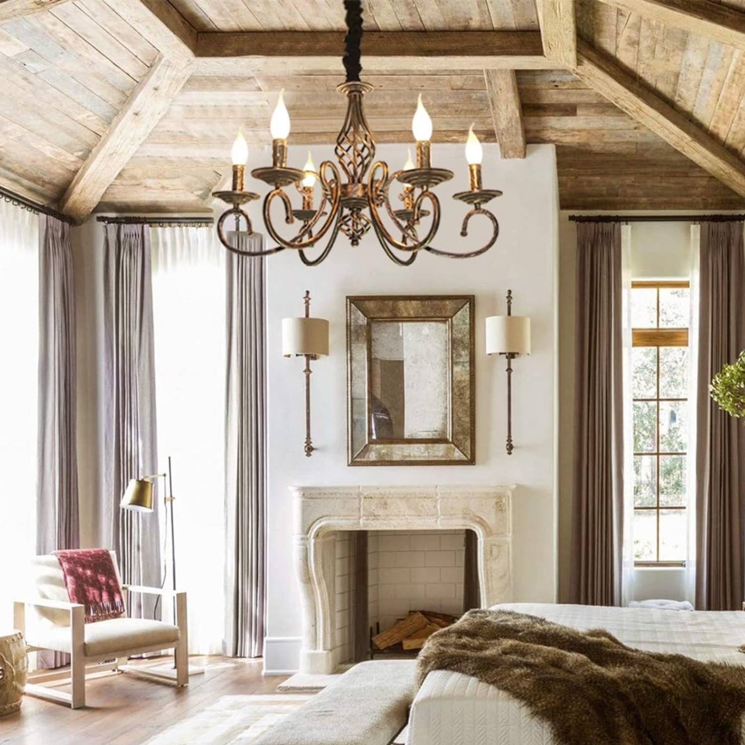 Rustic Vintage Metal Chandelier: image 7
