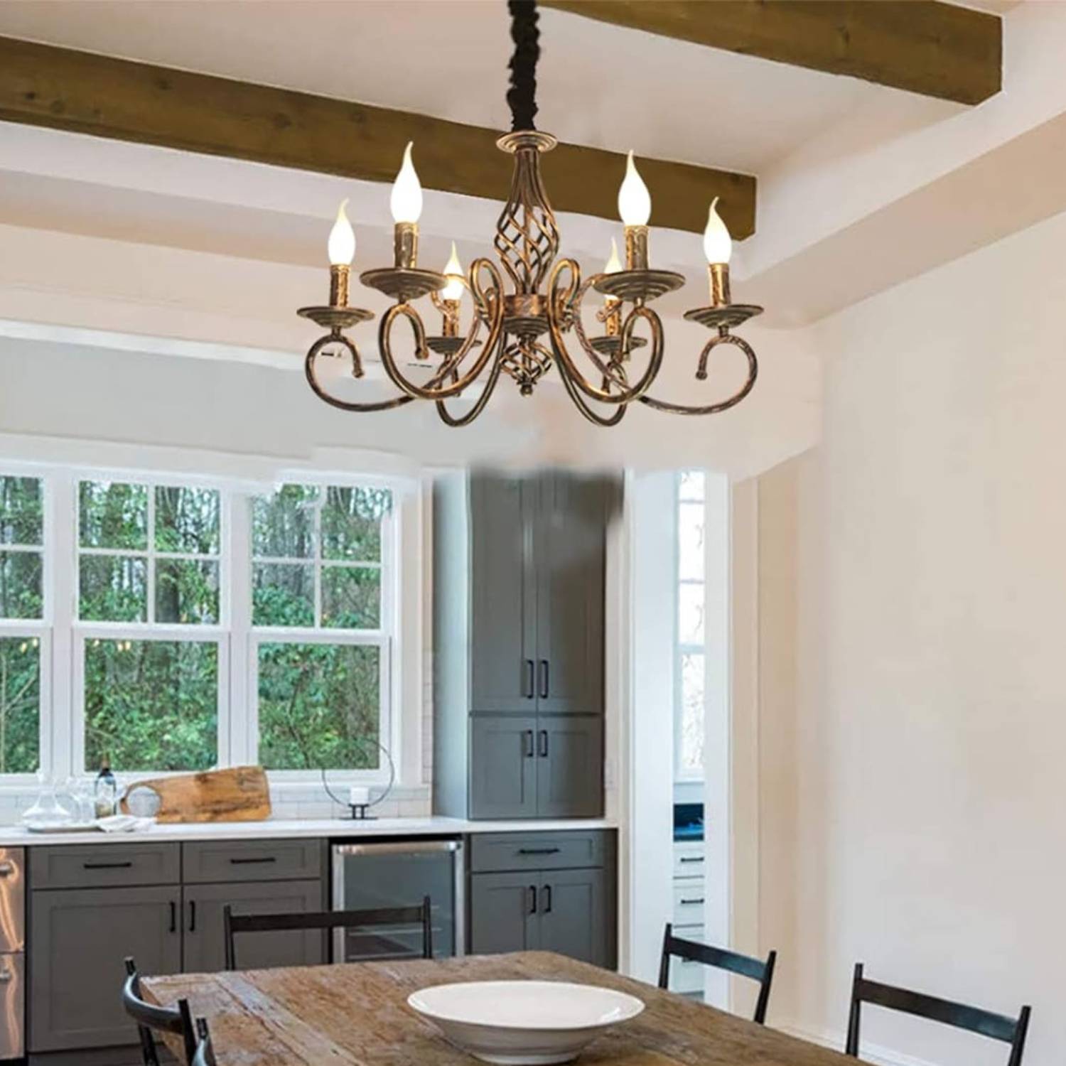 Rustic Vintage Metal Chandelier: image 8